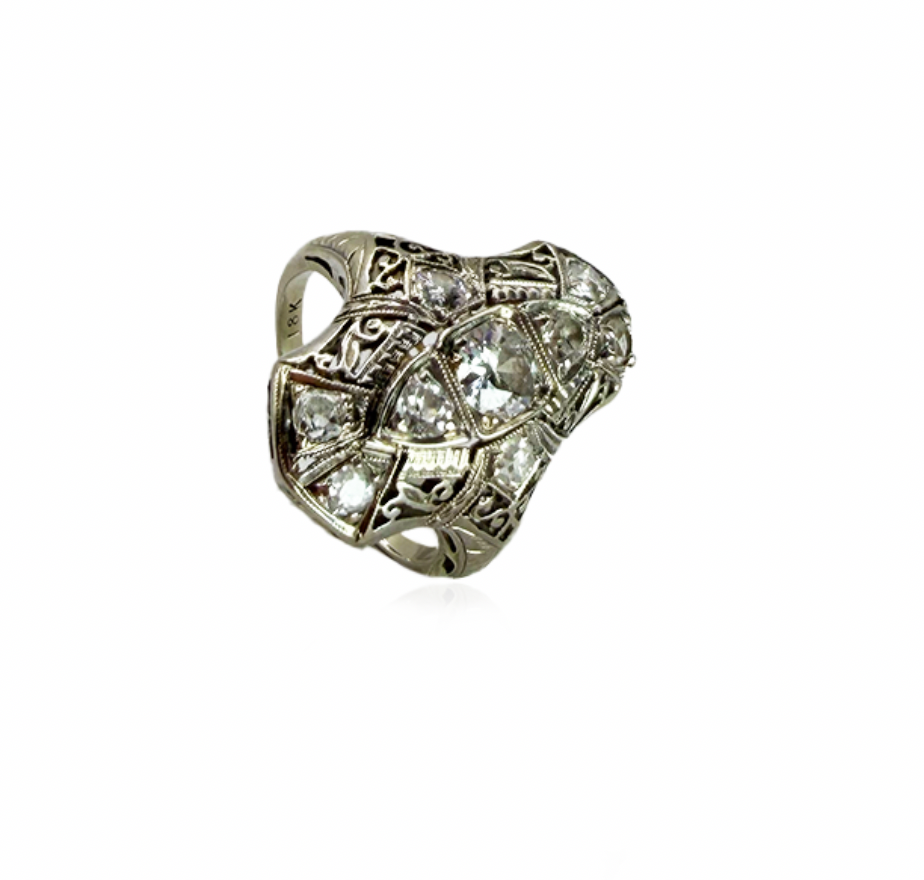 Filagree Diamond Ring