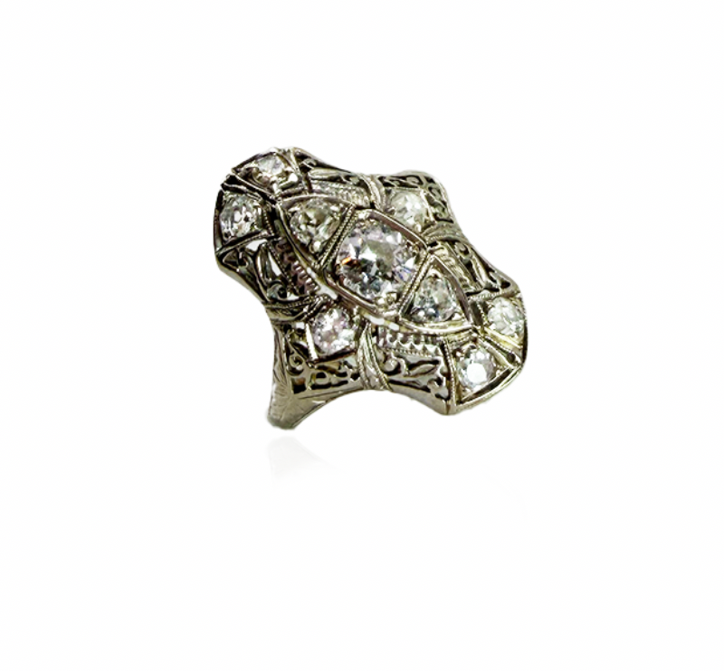 Filagree Diamond Ring