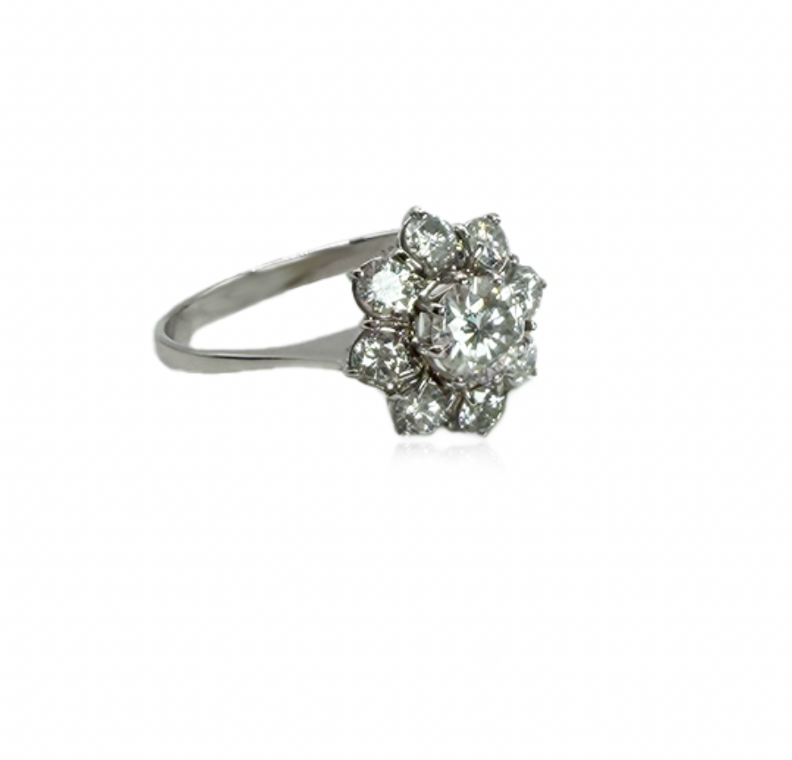 Diamond Cluster Flower Ring