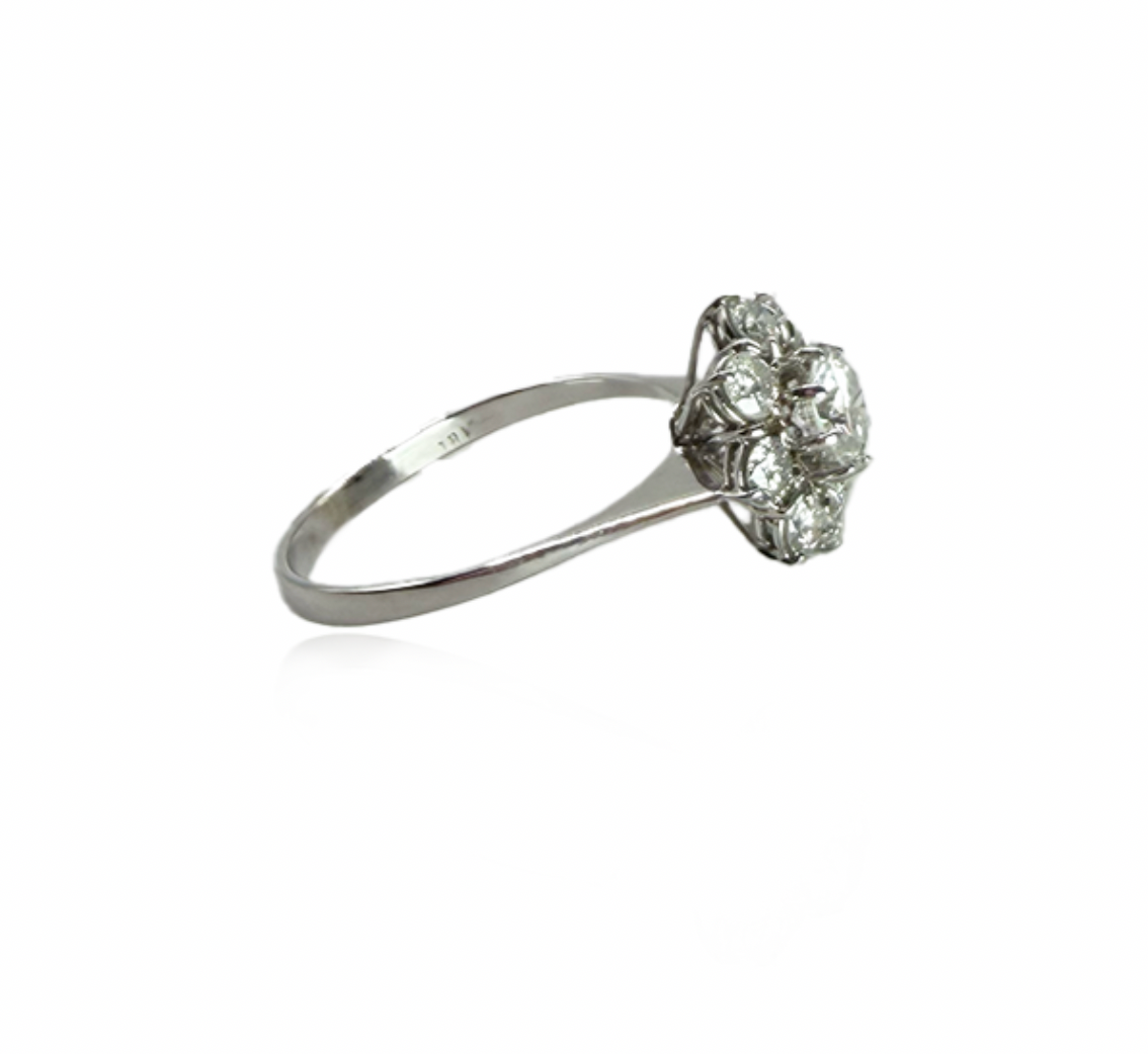Diamond Cluster Flower Ring